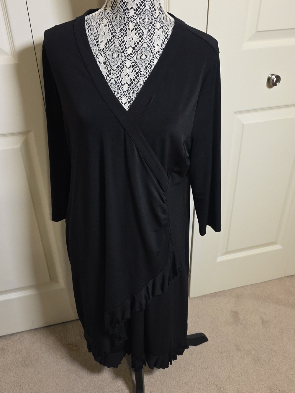 Alfani Petite Black Ruffle-Trim Dress